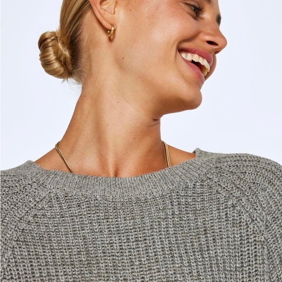 Noisy may Gray and White Knitted Sweater Dress - Picture 3 of 8